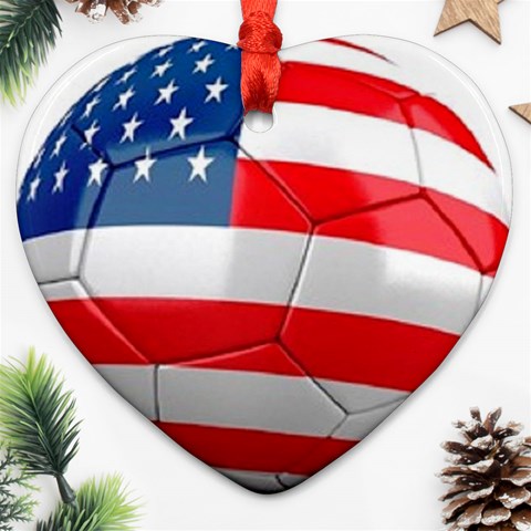 usa soccer Ornament (Heart) from UrbanLoad.com Front