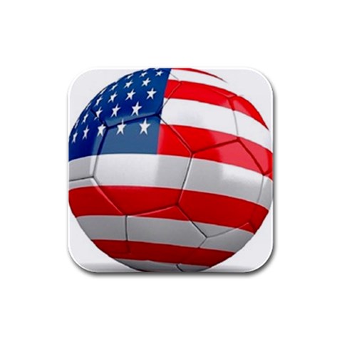usa soccer Rubber Square Coaster (4 pack) from UrbanLoad.com Front