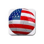 usa soccer Rubber Square Coaster (4 pack)