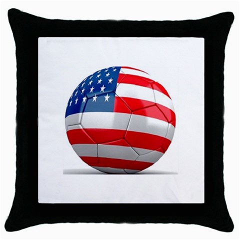 usa soccer Throw Pillow Case (Black) from UrbanLoad.com Front