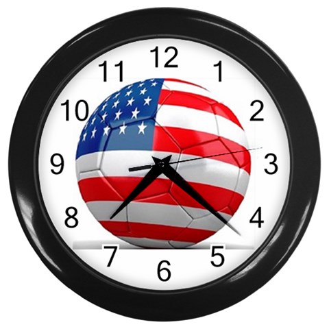 usa soccer Wall Clock (Black) from UrbanLoad.com Front