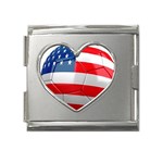 usa soccer Mega Link Heart Italian Charm (18mm)