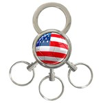 usa soccer 3-Ring Key Chain