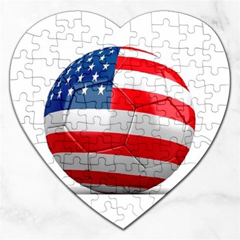 usa soccer Jigsaw Puzzle (Heart) from UrbanLoad.com Front