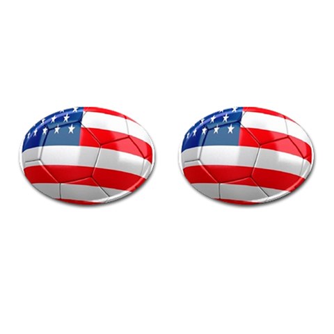 usa soccer Cufflinks (Oval) from UrbanLoad.com Front(Pair)