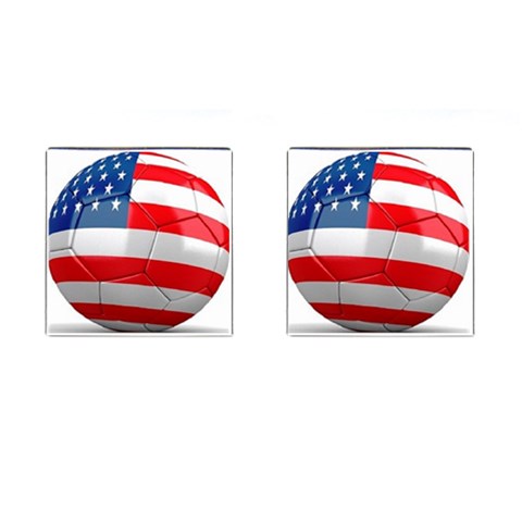 usa soccer Cufflinks (Square) from UrbanLoad.com Front(Pair)