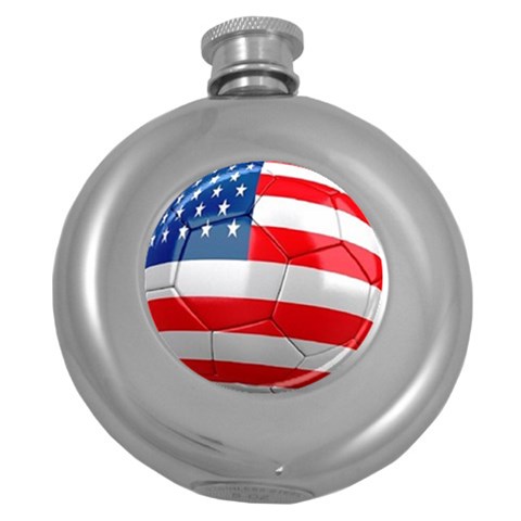 usa soccer Hip Flask (5 oz) from UrbanLoad.com Front