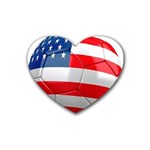 usa soccer Rubber Coaster (Heart)