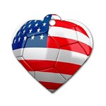 usa soccer Dog Tag Heart (One Side)