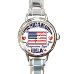 usa 2 Round Italian Charm Watch