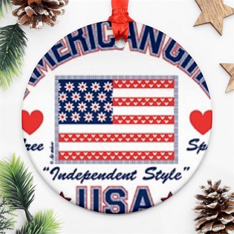 usa 2 Ornament (Round) from UrbanLoad.com Front