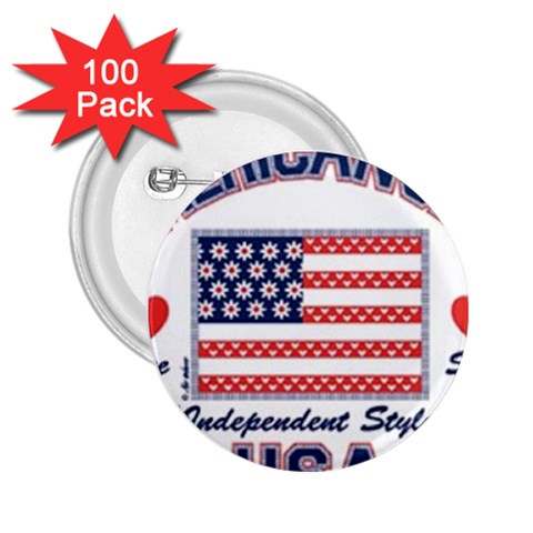 usa 2 2.25  Button (100 pack) from UrbanLoad.com Front