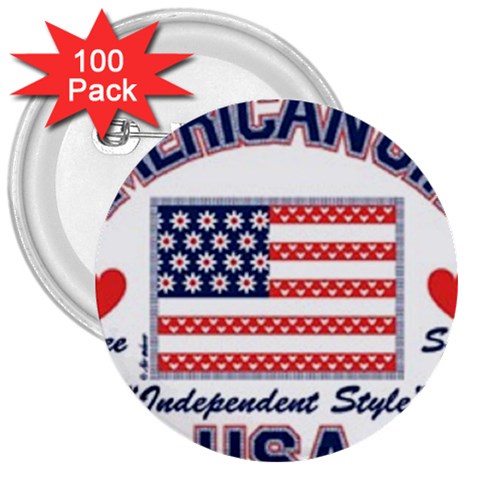 usa 2 3  Button (100 pack) from UrbanLoad.com Front