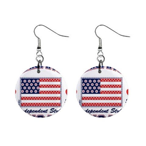 usa 2 1  Button Earrings from UrbanLoad.com Front