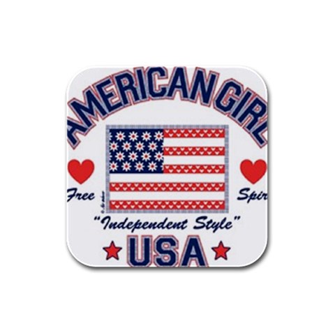 usa 2 Rubber Square Coaster (4 pack) from UrbanLoad.com Front