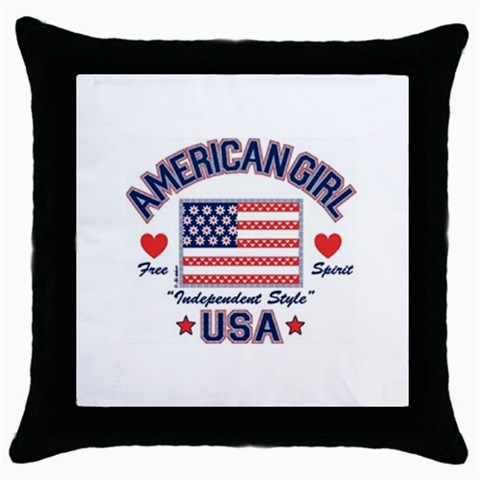 usa 2 Throw Pillow Case (Black) from UrbanLoad.com Front