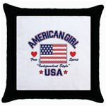 usa 2 Throw Pillow Case (Black)