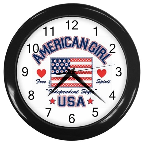 usa 2 Wall Clock (Black) from UrbanLoad.com Front