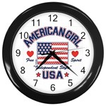 usa 2 Wall Clock (Black)