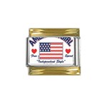 usa 2 Gold Trim Italian Charm (9mm)