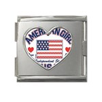 usa 2 Mega Link Heart Italian Charm (18mm)