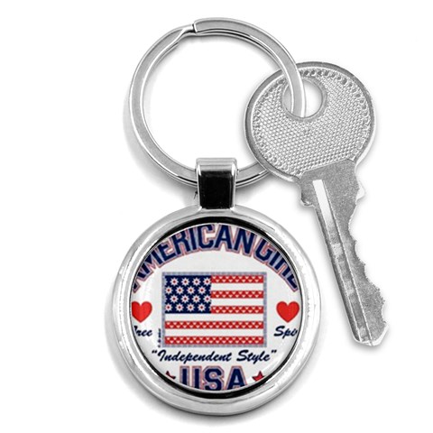 usa 2 Key Chain (Round) from UrbanLoad.com Front