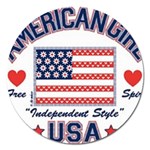 usa 2 Magnet 5  (Round)