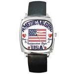 usa 2 Square Metal Watch