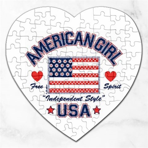 usa 2 Jigsaw Puzzle (Heart) from UrbanLoad.com Front