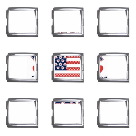 usa 2 Mega Link Italian Charm (9 pack) from UrbanLoad.com Front