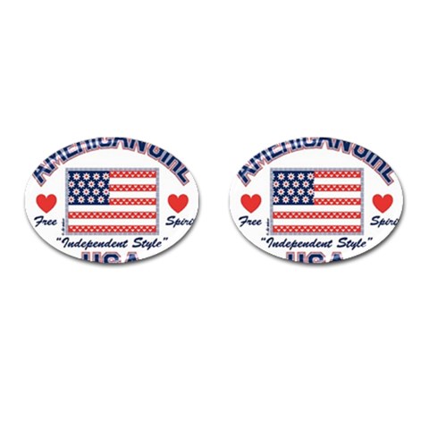 usa 2 Cufflinks (Oval) from UrbanLoad.com Front(Pair)