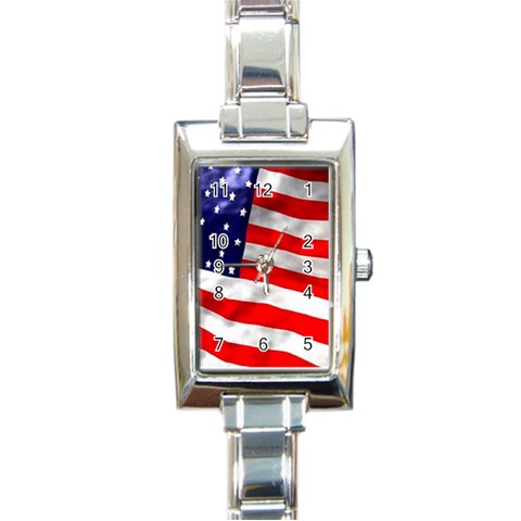 usa Rectangular Italian Charm Watch from UrbanLoad.com Front