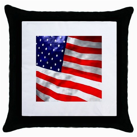 usa Throw Pillow Case (Black) from UrbanLoad.com Front