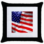 usa Throw Pillow Case (Black)