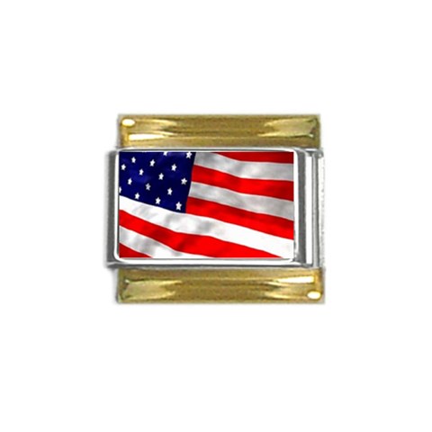 usa Gold Trim Italian Charm (9mm) from UrbanLoad.com Front