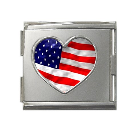 usa Mega Link Heart Italian Charm (18mm) from UrbanLoad.com Front
