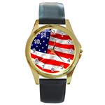 usa Round Gold Metal Watch