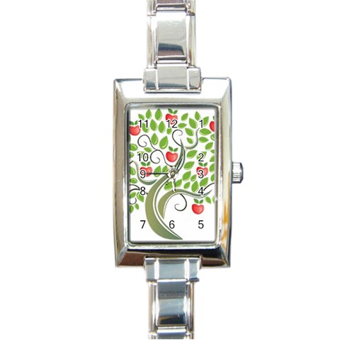 tree Rectangular Italian Charm Watch from UrbanLoad.com Front
