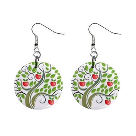 tree 1  Button Earrings from UrbanLoad.com Front