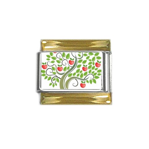 tree Gold Trim Italian Charm (9mm) from UrbanLoad.com Front