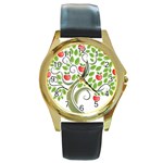 tree Round Gold Metal Watch