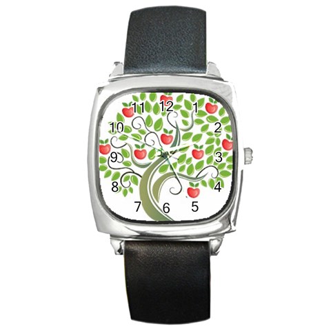 tree Square Metal Watch from UrbanLoad.com Front