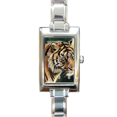 tiger Rectangular Italian Charm Watch from UrbanLoad.com Front