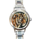 tiger Round Italian Charm Watch