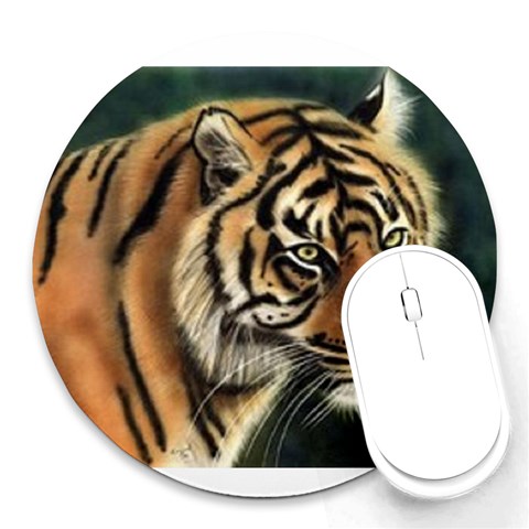 tiger Round Mousepad from UrbanLoad.com Front