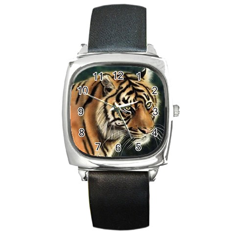 tiger Square Metal Watch from UrbanLoad.com Front
