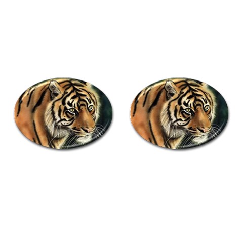 tiger Cufflinks (Oval) from UrbanLoad.com Front(Pair)