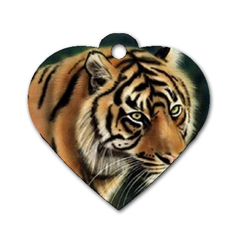 tiger Dog Tag Heart (One Side) from UrbanLoad.com Front