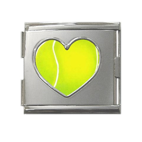 tennis Mega Link Heart Italian Charm (18mm) from UrbanLoad.com Front