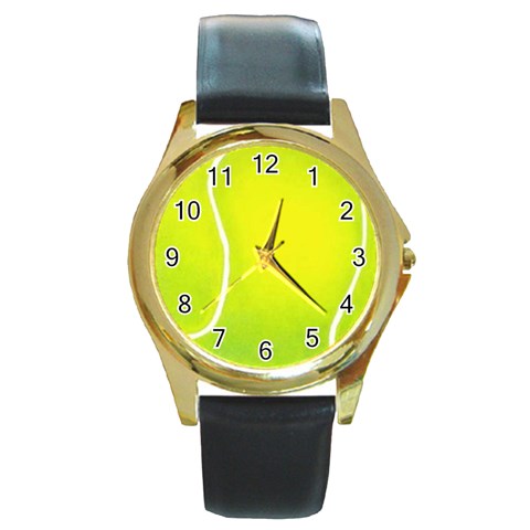 tennis Round Gold Metal Watch from UrbanLoad.com Front